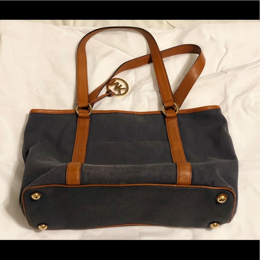 Blue and brown MK shoulder purse
